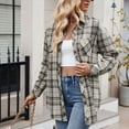 thumbnail image 2 of Towmus Womens and Girls Long Sleeve Flannel Shirt Plus Size Plaid Shirts Casual Lapel Button Down Blouse Tops, 2 of 5