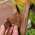 thumbnail image 6 of (0-3.5Years) Boys Girls Vintage Double Buckle Sandals Closed Toe Anti-Kick Soft Non-Slip Sole Summer Shoes for Toddler Baby Kids Brown 6.5 Toddler(23), 6 of 8