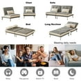 thumbnail image 6 of 73" Convertible Futon Sofa Bed, Modern Tufted Upholstered Sectional Sofa with 2 Pillows & Adjustable Backrest & Metal Legs Folding Accent Loveseat Sleeper Sofa Couch for Living Room Office Light Brown, 6 of 7
