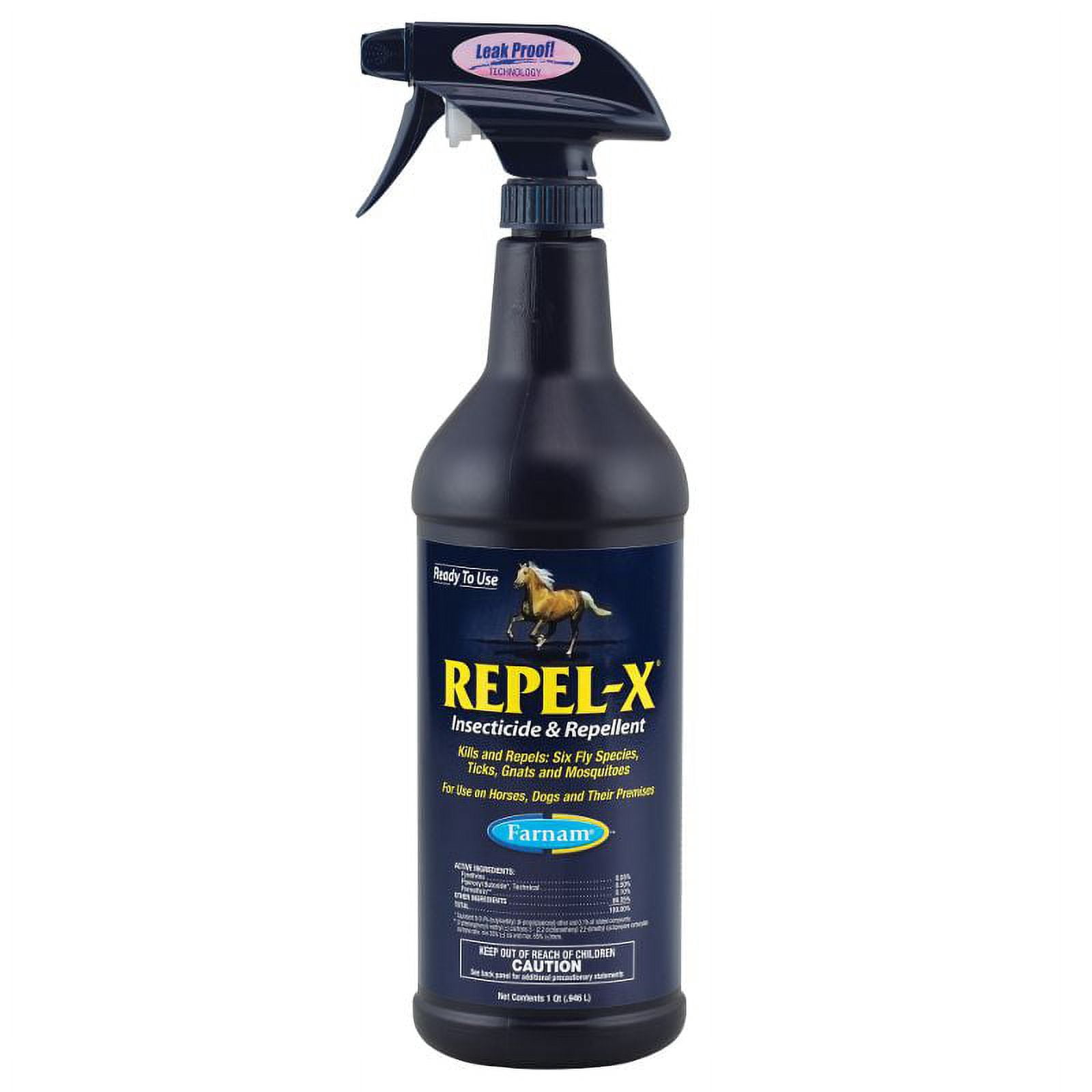 (2 pack) Farnam Repel-X Emulsifiable Fly Spray for Horses and Dogs, Insect Repellent for Flies, Mosquitoes, Ticks & Gnats Ready-to-Use, 32 Fl Oz