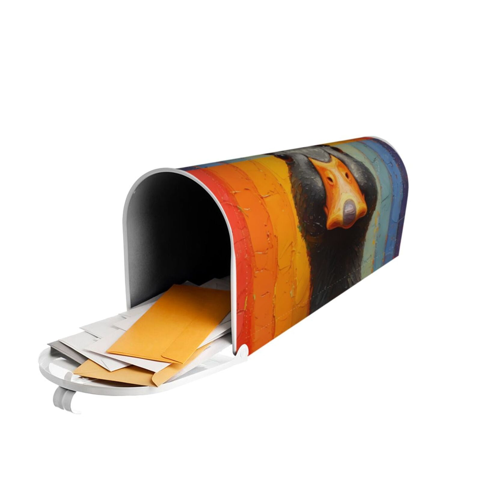 Logiee Colorful Painted Duck Print Post Letter Box Wrap Decor, Mailbox Cover Suitable for Standard Mailbox and Large Size Mailbox,Outdoor Yard Decoration-21x18 in