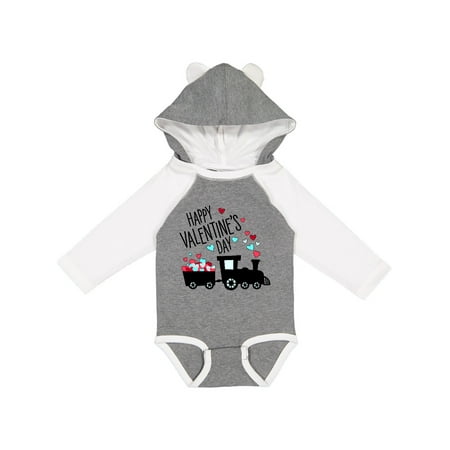 

Inktastic Happy Valentine s Day- train Gift Baby Boy or Baby Girl Long Sleeve Bodysuit