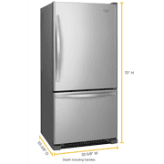 Whirlpool® Brand New WRB322DMBM - 33-inches wide Bottom-Freezer Refrigerator with Spill Guard™ Glass Shelves - 22 Cu. ft