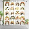thumbnail image 3 of Boho Rainbow Shower Curtain for Kids, Little Rainbow Shower Curtain Set with Hooks Terracotta and Green Bathroom Decor for Boys and Girls, 72x84 Inch, 3 of 6