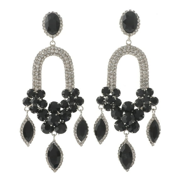 Large Rhinestone Chandelier Earrings
