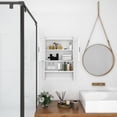 thumbnail image 3 of Bathroom Wall Storage Cabinets with Door and Open Shelves,Medicine Cabinet,Steel Pipe Rack for Hanging Towels and Kitchen Utensils for Bathroom,White, 3 of 7