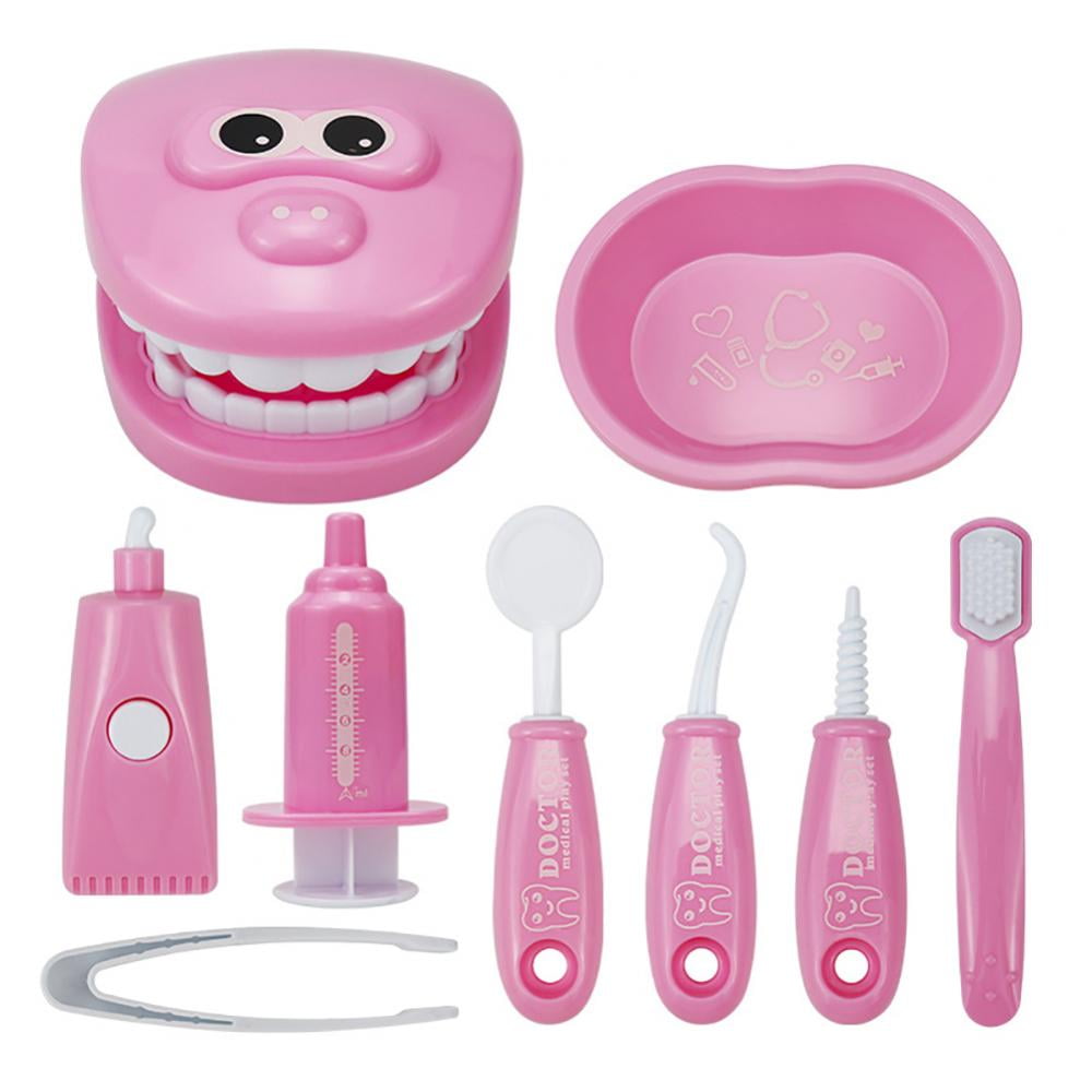 Children's Dental Tools Preschool Education Toy for Classroom Green WskLinft Teeth Dentist Game for Kids,9Pcs/Set Dental Tool Play for Kids 