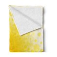 thumbnail image 2 of Yellow Soft Flannel Fleece Throw Blanket, Abstract Small Circular Dots Patterns and Forms Centered Sun with Spotted Design Art, Cozy Plush for Indoor and Outdoor Use, 70" x 90", Yellow, by Ambesonne, 2 of 5