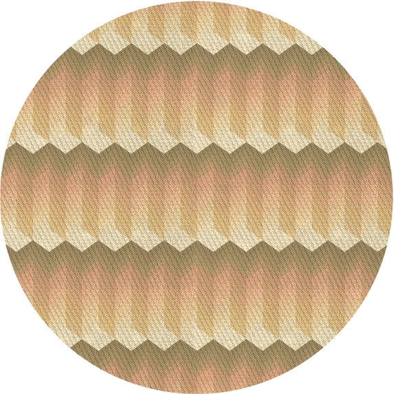 Ahgly Company Indoor Round Patterned Bronze Brown Area Rugs, 5' Round