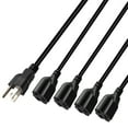 thumbnail image 2 of Strhowill NEMA 5-15P to NEMA 4 x 5-15R 1 to 4 Outlet Power Cord Splitter Extension Cable, 3 Prong Heavy Duty Indoor Outdoor Cable Strip Outlet Saver, 2 of 6