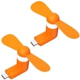 thumbnail image 1 of Mini Ventilador silencioso BlitzOrange 2Pzas Naranja 5W Silicón+Plástico USB-C VentDepot, 1 of 1
