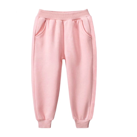 Lvshlubb Boys Athletic Pants Fall Winter Casual Fleece Straight Sweatpants with Pockets Kids Clothes Girl Size 1-11