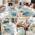 thumbnail image 6 of Marine Life Washable Living Room Rugs 5'x8', Blue Shell Starfish Eucalyptus Leaves Coral Low Pile Throw Large Area Rug Non-Slip Sturdy Edge Binding Carpet for Living Room Kitchen Office, 6 of 9