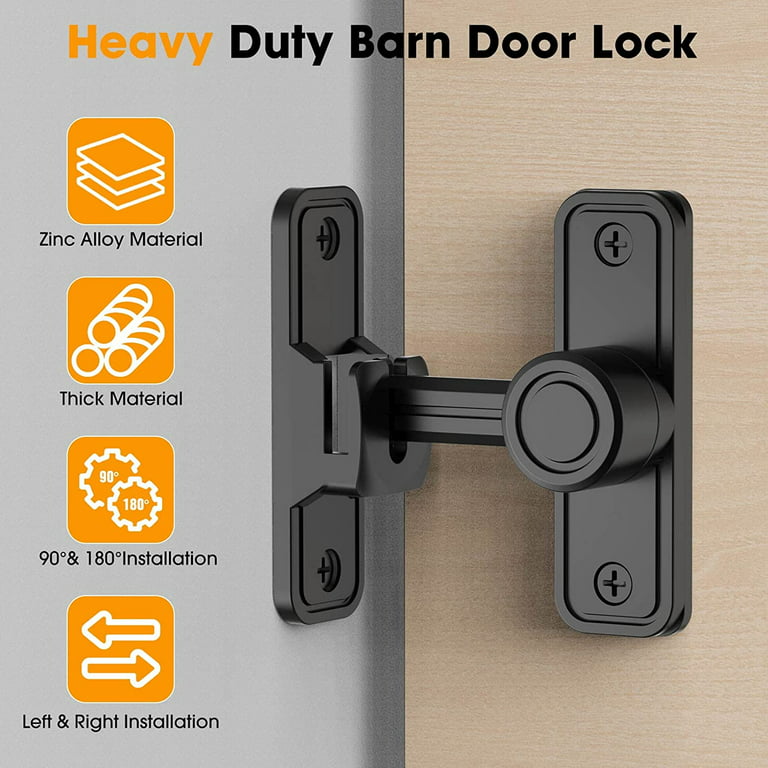 180 Degree Flip Sliding Barn Door Lock For Privacy - Safe Barn Door Locks  And Latches For Barn Door, Pet Door, Bathroom, Outdoor, Garage, Window, Slid