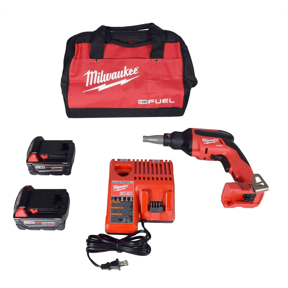 Milwaukee M18 18V Fuel Drywall Screw Gun Kit with (2) 5Ah Batteries