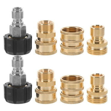 Pressure Washer Quick Connect Adapter, Quick Connect & Disconnect Garden hose fittings kit, M22 Swivel to 3/8" Quick Connect, 3/4" to Quick Release