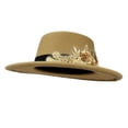thumbnail image 4 of HNMKIU Western Floral Cowboy Hat for Elegant Stage Performance and Party Events Khaki,One Size, 4 of 6