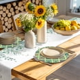 thumbnail image 4 of Bohemia Round 13 Inch Placemats Set of 8, Vintage Country Farmhouse Boho Style Light Green HeatResistant Non Slip Place Mats for Dining Table, Wipeable Braided Kitchen Table Mats for Housewarming, 4 of 9