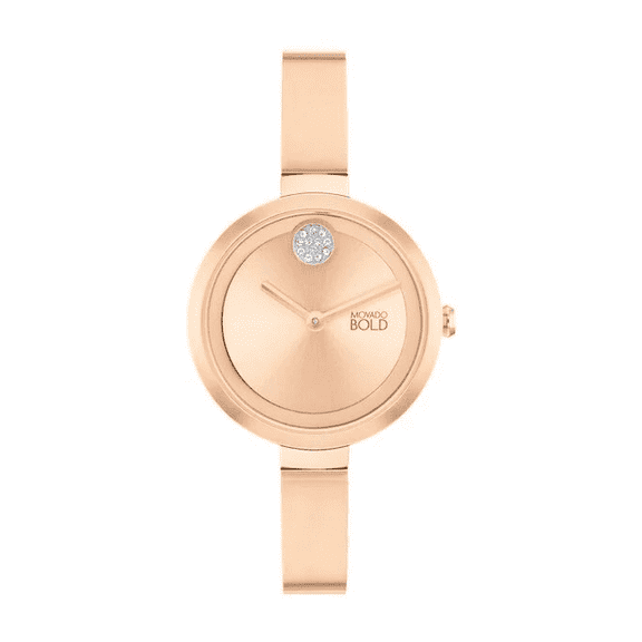 Movado Bold 3601008 Trend Rose Gold Dial Rose Gold Stainless Bangle Womens Watch