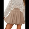 thumbnail image 2 of Minifalda Estilo Bohemio de Verano para Mujer, con Volantes, Cintura Alta, Informal, Elegante, Color Caqui, Talla S, 2 of 7