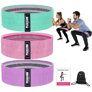 Fabric Resistance Bands for Working Out, 3 Levels Booty Bands for Women Men, Cloth Workout Bands Resistance Loop Exercise Bands for Legs Butt at Home Fitness, Yoga, Pilates