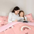 thumbnail image 5 of Manfei Cartoon Rainbow 7-Piece King Bedding,Pink Princess Bowtie King Bed in a Bag,Pink Reversible, 5 of 7