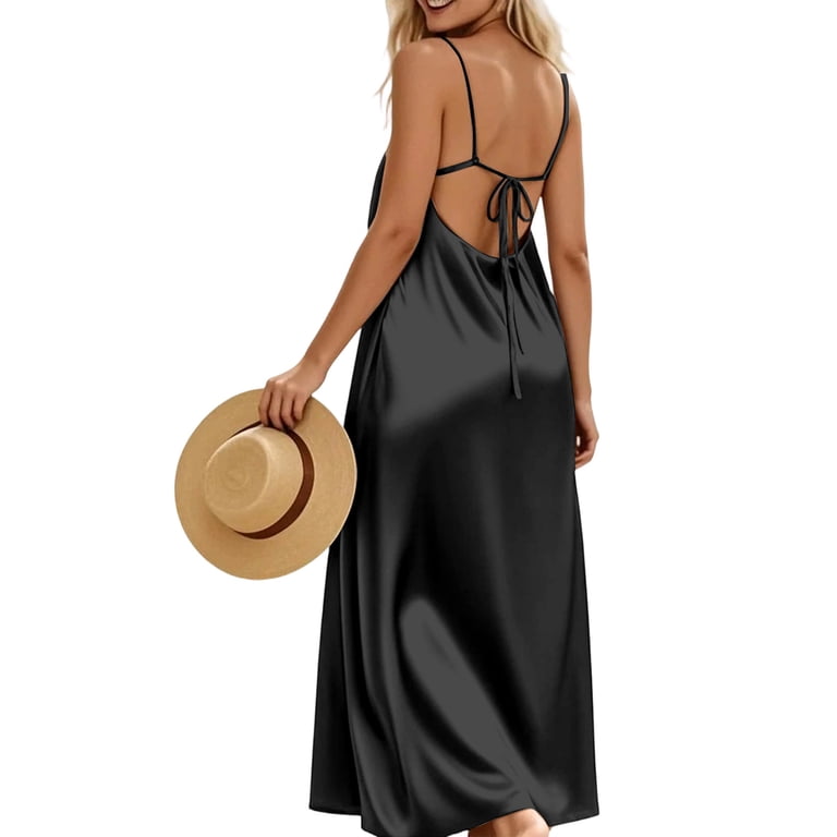 low back dress for wedding guest MQCVC Women's Satin Cowl Neck Backless Maxi Sexy Tie Spaghetti Strap Ruched Slit Long Dresses Champange : Clothing, Shoes & Jewelry Try on Martini at one of our 26 global bridal boutiques today. Stain Backless Cami Dresses for