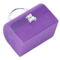 thumbnail image 4 of Caja de anillos pequeña, organizador de joyas de viaje portátil retro simple para guardar anillos y pendientes, color morado, 4 of 5