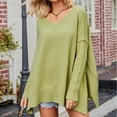 thumbnail image 2 of Crew Neck Sweatshirts Women Plus Size Dressy Tops for Women Fashion Casual Long Sleeve V Neck Solid Sweatshirts, 2 of 7