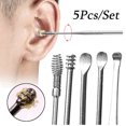 thumbnail image 4 of 5pcs Stainless Steel Multifunction Portable Ear spoon set Ear Wax Removal Pick Spoon Cleaner Tool Kit Set, 4 of 7