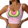 thumbnail image 2 of Uemuo Cute Avocado Pattern Women's Sports Bra - High Impact Support, Breathable, and Comfortable Athletic Bra for Running, Yoga, and Workouts, 2 of 9