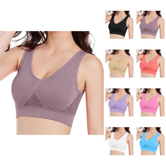 Seamless Bras for Women Openwork Sports Bra Mesh Back Breathable Everyday Bras