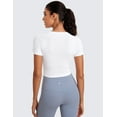thumbnail image 2 of CRZ YOGA Seamless Crop Workout Tops for Women Athletic Running Gym Yoga Short Sleeve Shirts Basic, 2 of 5