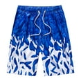 thumbnail image 2 of cllios Swim Trunks Men Summer Elastic Waist Quickly Dry Beach Shorts Plus Size Drawstring Board Shorts Pocket Tropical Print Swimwear, 2 of 3