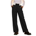 thumbnail image 2 of Stamzod Uniform Pants for Girls Fashion Striped High Waisted Wide Leg Dress Pants Casual formal Straight Leg Trousers with Pockets 15-16Years, 2 of 10