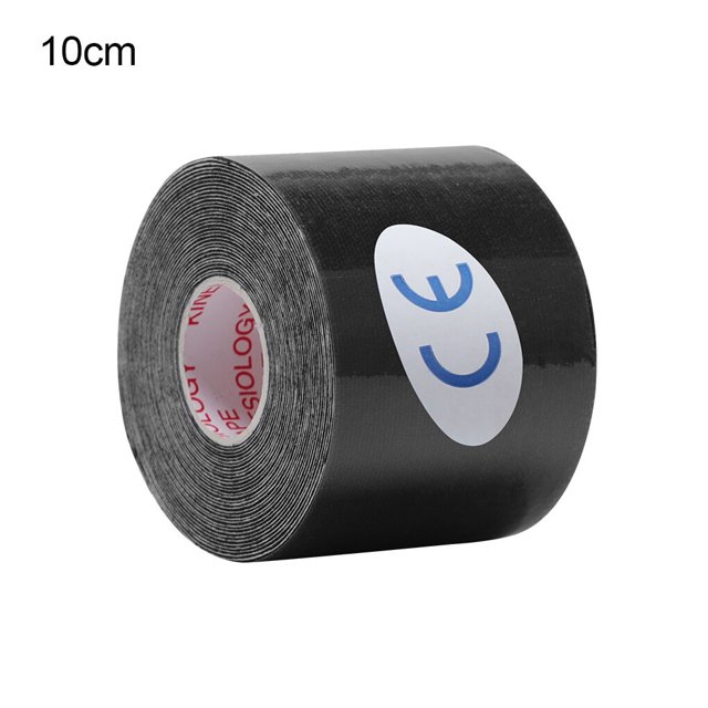 Toystoory Kinesiología Cinta muscular Apoyo Recuperación atlética Cinta elástica Rodillera Alivio del dolor muscular Rodilleras Soporte Gimnasios en casa Negro 10 cm * 5 m