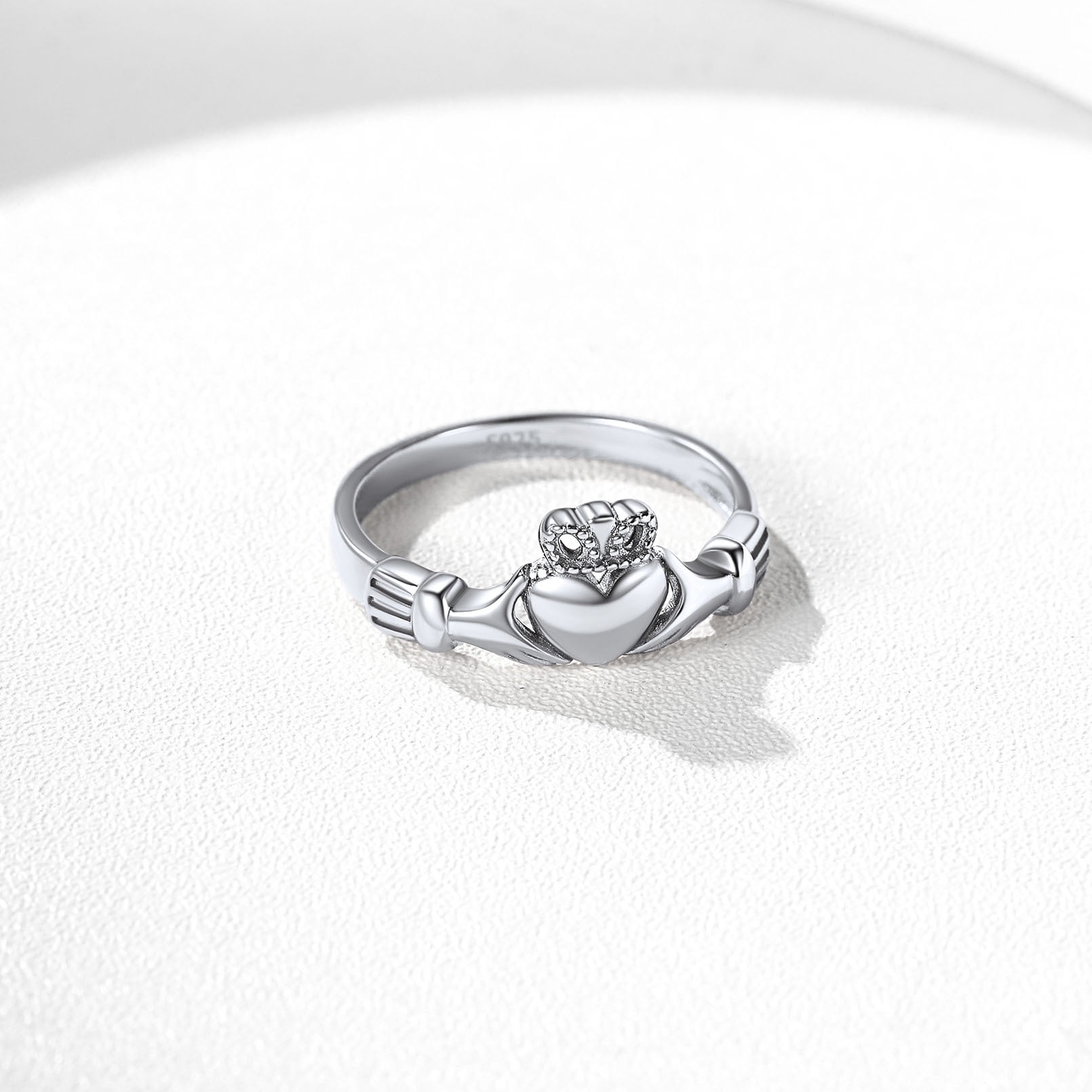 Sterling Silver Claddagh Ring With 10K Gold Heart | Celtic Jewelry