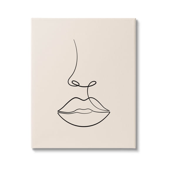 Stupell Industries Minimal Female Face Line Doodle Graphic Art Gallery Wrapped Canvas Print Wall Art, Design by JJ Design House LLC