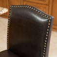 thumbnail image 2 of Noble House Merritt Bonded Leather Upholstered Counter Stool, Set of 2, Brown and Walnut, 2 of 2