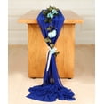 thumbnail image 2 of HWZWT Extra Long 10' Blue Tablecloth Table Covering Rustic Wedding Bridal Shower Baby Shower Party Table Decorations 27 x 168 Inch Royal Blue Chiffon Wedding Table Runner 27 x 168 Inch, 2 of 5