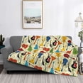thumbnail image 2 of Naloa Different Kind Of Guitars Flannel Fleece Throw Blanket for Bed Couch, Thick Blanket - All Seasons Suitable for Women, Men and Kids-80"x60", 2 of 6