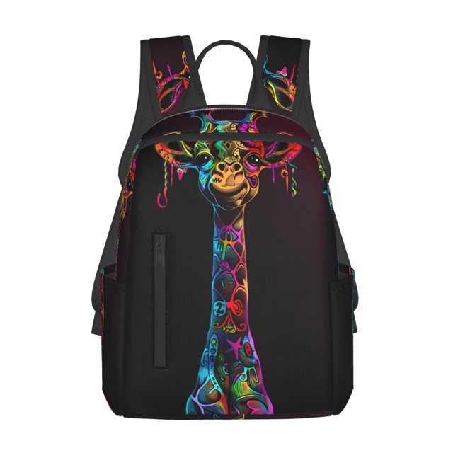 Easygdp Neon Psychedelic Giraffe para Easygdp Yak - Mochila Casual Ligera y Resistente para Viaje y Senderismo para Hombres y Mujeres