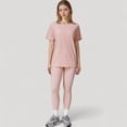 thumbnail image 2 of Women's Relaxed Fit Crew Neck T-Shirt with Short Sleeves and Soft Stretch Fabric for Everyday Comfort - Medium, Pink, 2 of 6