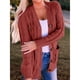thumbnail image 4 of Suéter de Punto de Larga para Mujer, Otoño 2025, Cárdigan Abierto con Botones, Prenda Exterior Holgada Rojo Óxido L, 4 of 8