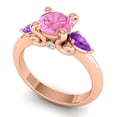 thumbnail image 2 of 2.50 Carat Round Shape Pink Sapphire & Amethyst Gemstone Stunning Engagement Ring for Fiancee Solid 14K Rose Gold Size 8 by Diamond-Capitals, 2 of 8