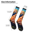 thumbnail image 2 of Goofa Yellow Fish Seahorse Pattern Adult Stockings, Color-Block Knee High Socks, Comfortable and Breathable, Soft and Stretchable, Sports, and Decoration, 2 of 6