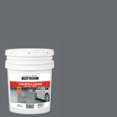 Battleship Gray, Rust-Oleum Satin Concrete and Garage Floor Paint and Primer- 5 Gallon, 1 Pack
