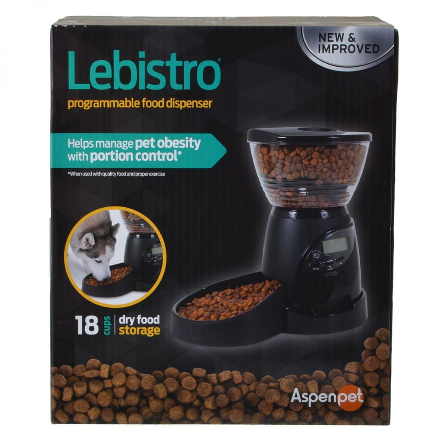 Le Bistro Electronic Portion Control Automatic Pet Feeder 5 Lbs-Color:Black