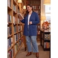 thumbnail image 4 of Cueply Plus Size Lightweight Cardigan for Women Long Sleeve Open Front Casual Cover Up with Pockets Soft Draped Layering Jacket 1X-4X, 4 of 9
