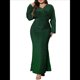 thumbnail image 1 of Vestido de Noche para Mujer, con Purpurina, Larga, Escote en V, Ajustado, Formal, con Lentejuelas, Talla Grande Verde XL, 1 of 7